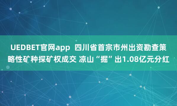 UEDBET官网app  四川省首宗市州出资勘查策略性矿种探矿权成交 凉山“掘”出1.08亿元分红
