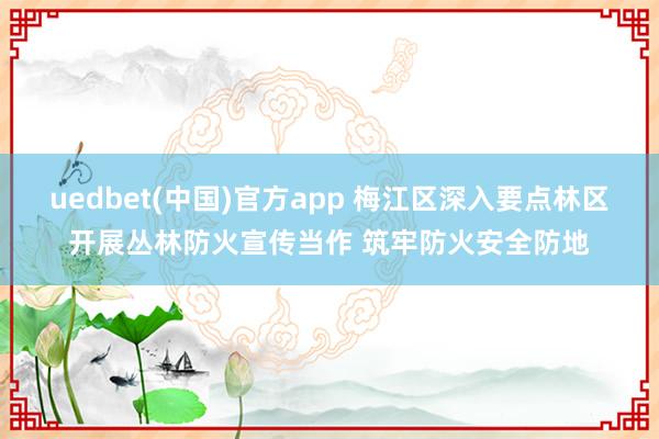 uedbet(中国)官方app 梅江区深入要点林区开展丛林防火宣传当作 筑牢防火安全防地