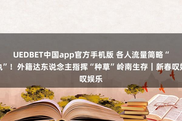 UEDBET中国app官方手机版 各人流量简略“拿执”！外籍达东说念主指挥“种草”岭南生存｜新春叹娱乐