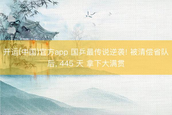 开运(中国)官方app 国乒最传说逆袭! 被清偿省队后， 445 天 拿下大满贯